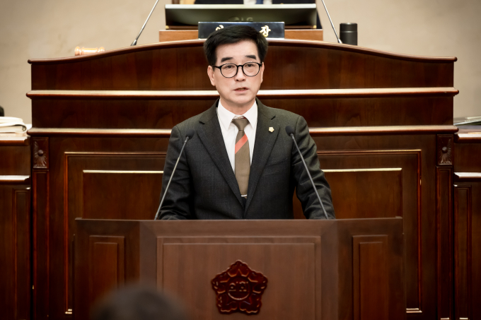 남양주시의회 이상기 부의장이 5분 자유발언을 하고 있다. /사진제공=남양주시의회