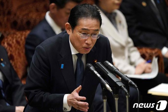 기시다 후미오 일본 총리가 25일 일본 도쿄에서 열린 참의원 예산위원회 회의에 참석해 발언하고 있다. 2024.03.25 ⓒ AFP=뉴스1 ⓒ News1 정지윤 기자