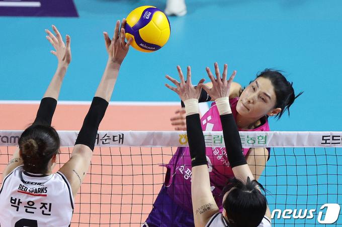 [사진] 김연경 '터치 아웃'