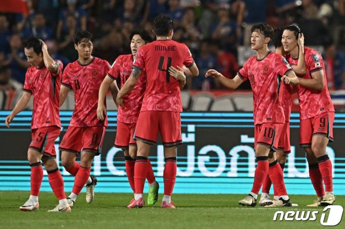 태국을 완파한 한국. ⓒ AFP=뉴스1