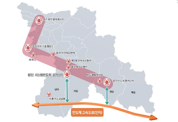 용인시 반도체 국가산단 연계도로망(안). / 자료제공=용인특례시  