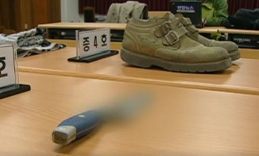 안남기가 여성들을 위협할 때 쓴 흉기. (SBS 갈무리)