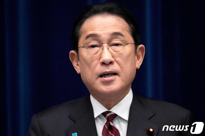 기시다 후미오 일본 총리가 28일(현지시간) 도쿄에 위치한 총리 관저에서 기자회견을 실시하고 있다. 2024.03.28. ⓒ AFP=뉴스1 ⓒ News1 정윤영 기자