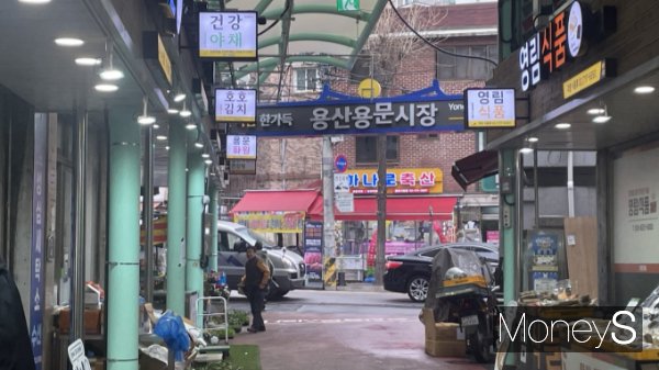 한동훈 국민의힘 비상대책위원장은 지난 28일 용산용문시장 사거리를 찾아 유세를 지원했다. 사진은 이날 오후 용산용문시장. /사진=최문혁 기자