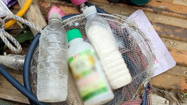 감귤에 살충제를 주입하는 방식으로 조류 200여마리를 죽인 남성이 지난 27일 검거됐다. 사진은 범행에 사용된 것으로 보이는 살충제. /사진=뉴시스(제주도자치경찰단 제공)