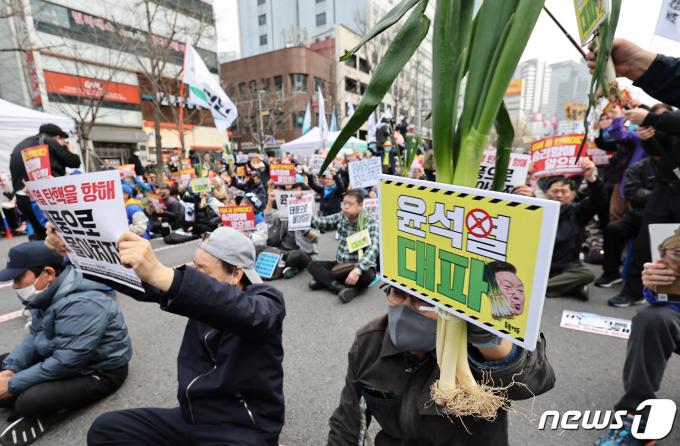 [사진] '대파' 든 집회 참가자들
