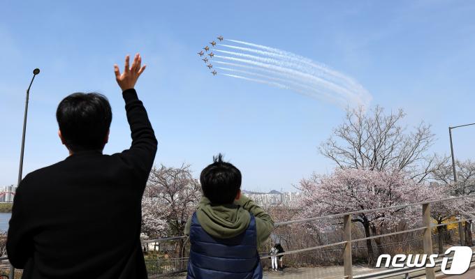 [사진] 봄꽃과 블랙이글스