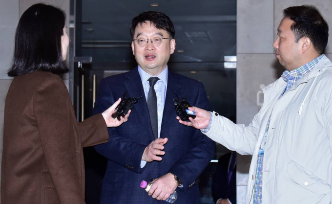 지난달 29일 제51기 한미사이언스 정기 주주총회를 마친 이우현 OCI홀딩스 회장 /사진= 임한별 기자