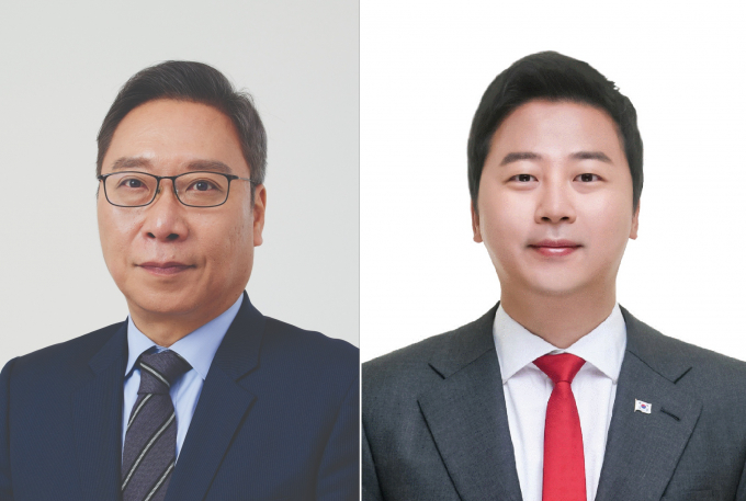 부산 수영구에 출마한 국민의힘 정연욱 후보(왼쪽), 무소속 장예찬 후보/사진=부산선관위