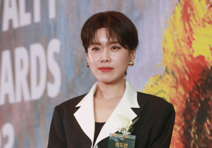 장도연이 손석구를 향한 열린 마음을 드러냈다. 사진은 지난해 5월 2023 브랜드 고객충성도 대상 포토월 행사에 참석한 코미디언 장도연. /사진=머니투데이