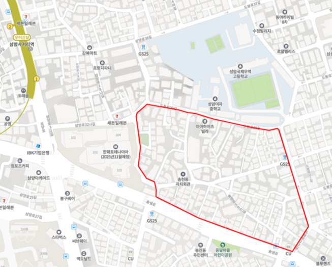 서울 강북구 미아동 345-1 일대가 '2024년 제2차 신속통합기획 주택재개발사업' 후보지로 선정됐다. /사진=강북구청
