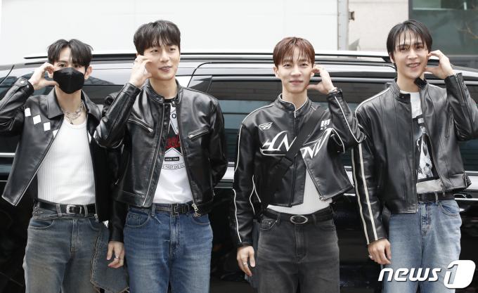 하이라이트 양요섭(왼쪽부터)과 윤두준, 이기광, 손동운 2024.3.12/뉴스1 ⓒ News1 권현진 기자