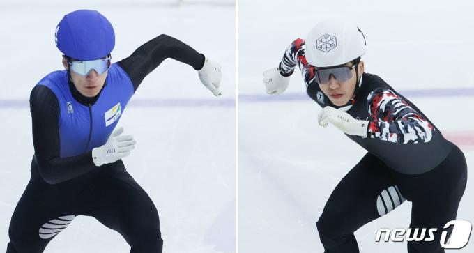 [사진] 황대헌·박지원 '1000m 만남 불발'