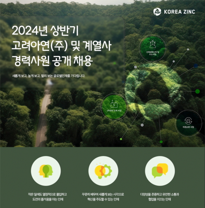고려아연이 상반기 경력직 공개채용을 진행한다. / 사진=고려아연