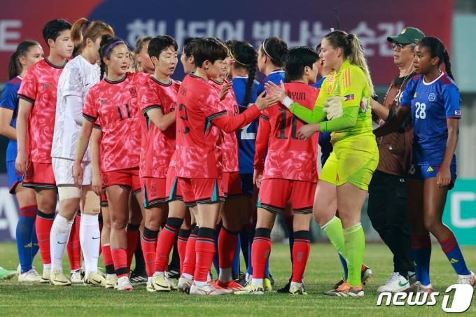 [사진] 필리핀 평가전 2연승 거둔 한국 여자축구