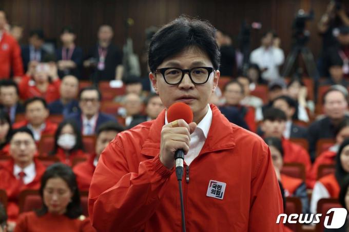 [사진] 발언하는 한동훈 비대위원장