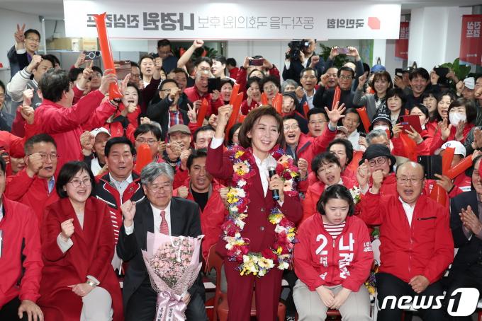 [사진] 동작을, 국민의힘 나경원 당선 확실
