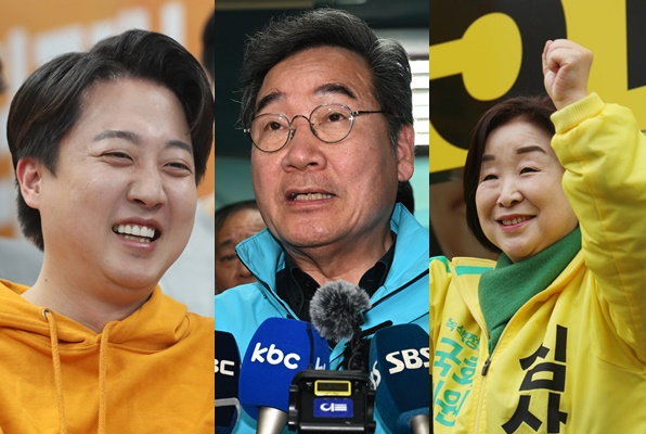 녹색정의당, 개혁신당, 새로운밀 등 제3지대 정당들이 제22대 국회의원 선거에서 비례대표 의석수 확보에 큰 영향을 미치지 못했다. 사진은 (왼쪽) 이준석 개혁신당 대표가 지난 10일 경기 화성시 동탄대로 라스플로레스에 위치한 선거사무소에서 제22대 국회의원 선거 출구조사 결과를 보고 기뻐하는 모습. (가운데) 이낙연 새로운미래 후보가 지난 10일 광주 광산구 새로운미래 선거캠프에서 22대 국회의원 선거 개표 방송 출구조사 결과 입장을 밝히는 모습. (오른쪽) 심상정 녹색정의당 경기 고양시갑 후보가 지난달 28일 경기 고양시 화정역 광장에서 열린 녹색정의당 총선 출정식에서 지지를 호소하는 모습. /사진=뉴스1