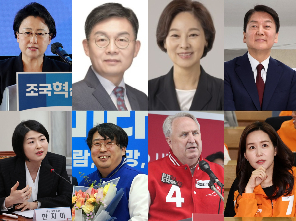 제22대 국회의원 총선거에서 의사 출신 당선인이 8명 나오면서 의과대학 증원을 둘러싼 의료계-정부의 갈등에 어떤 영향이 줄지 귀추가 주목되고 있다. 사진은 시계방향으로 김선민(조국혁신당), 김윤(더불어민주연합), 서명옥(국민의힘), 안철수(국민의힘), 이주영(개혁신당), 인요한(국민의미래), 차지호(더불어민주당), 한지아(국민의미래) 당선인. /사진=김윤·서명옥은 후보 페이지, 나머지는 뉴스1