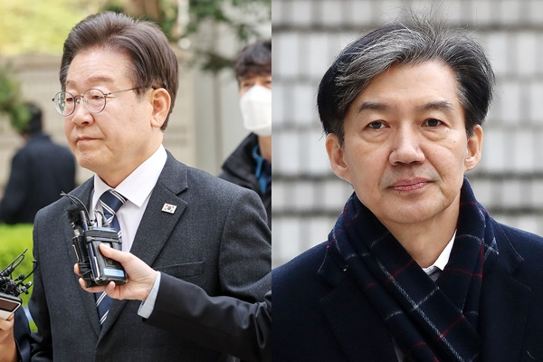 이재명 더불어민주당 대표와 조국 조국혁신당 대표의 사법리스크가 여전히 남아있다. 사진은 (왼쪽) 이 대표가 지난 12일 서울 서초구 서울중앙지방법원에서 열린 공직선거법 위반 관련 공판에 출석하는 모습. (오른쪽) 조 대표가 지난해 12월18일 서울 서초구 서울고등법원에서 열린 2심 속행공판에 출석하는 모습. /사진=뉴스1