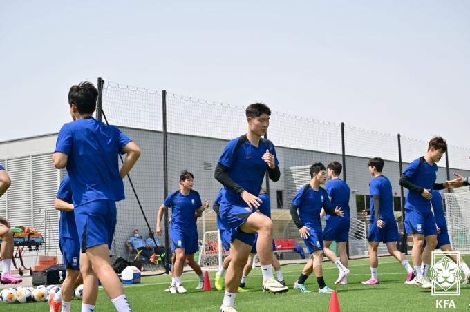 [사진] 훈련 매진하는 U-23 축구대표팀