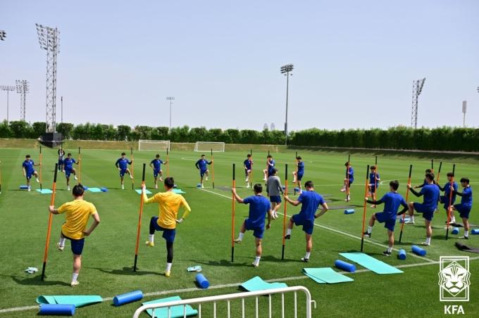 [사진] 도하 현지 훈련하는 U-23 대표팀