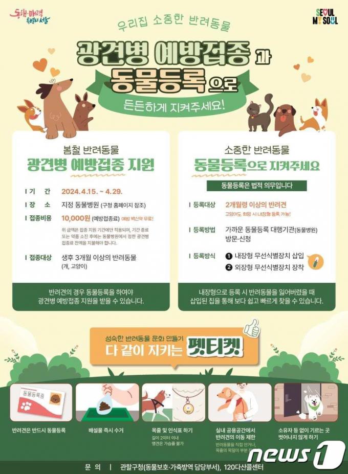 서울시 광견병 예방접종 지원. (서울시 제공)ⓒ 뉴스1
