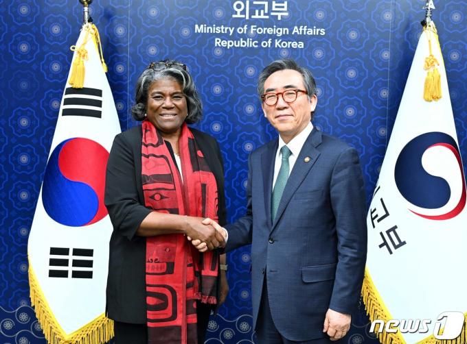[사진] 그린필드 주유엔 미국대사 만난 조태열 장관