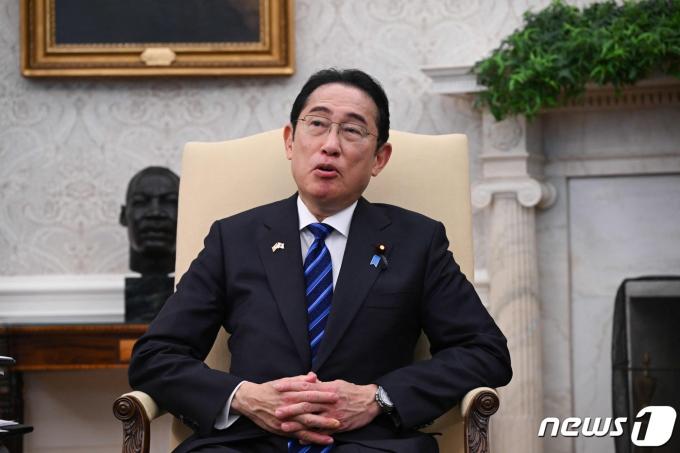 기시다 후미오 일본 총리가 10일(현지시각) 워싱턴 백악관에서 조 바이든 미국 대통령과 회담을 하고 있다. 2024. 4. 11 ⓒ AFP=뉴스1 ⓒ News1 우동명 기자