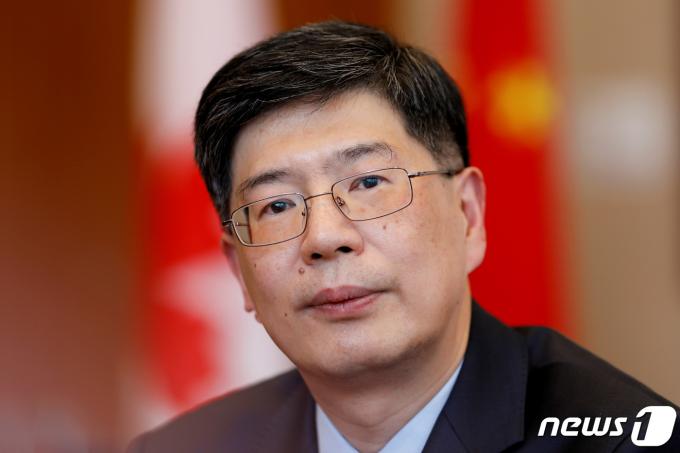 2019년 11월 당시 충페이우 캐나다 주재 중국대사. ⓒ 로이터=뉴스1 ⓒ News1 조소영 기자