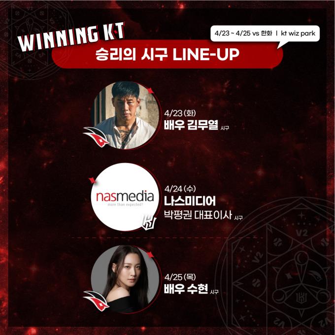 KT 위즈가 23~25일 한화 이글스와의 3연전에서 시구 이벤트를 진행 한다. (KT 제공)