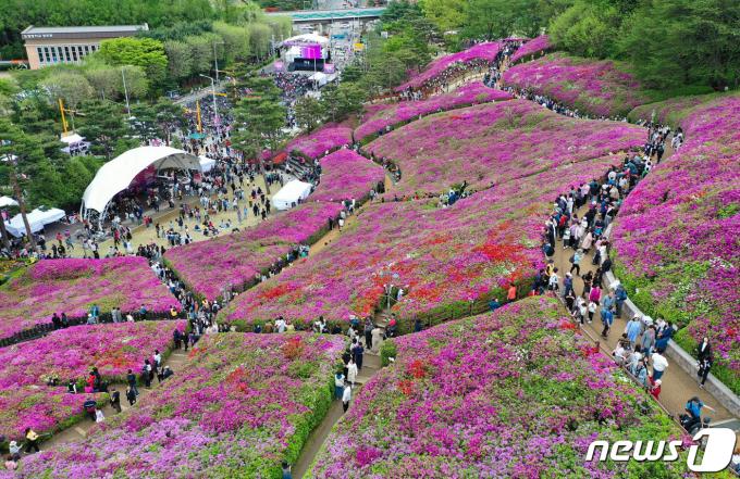 [사진] 철쭉길 걸으며 여유로운 주말