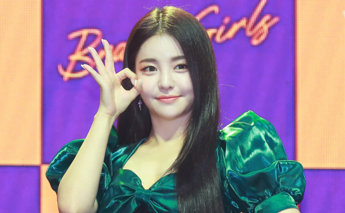 그룹 브브걸(BBGIRLS)이 브브걸컴퍼니에서 3인 체제로 새롭게 활동을 시작한다. 사진은 지난 2022년 3월 서울 양천구 로운아트홀에서 진행된 여섯 번째 미니앨범 'Thank You' 발매기념 쇼케이스에 참석한  걸그룹 '브브걸' 유정. /사진=머니투데이