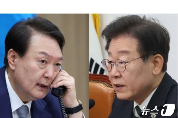 윤석열 대통령(왼쪽·대통령실 제공)과 이재명 더불어민주당 대. (뉴스1 DB)2024.4.19/뉴스1 ⓒ News1 나주희