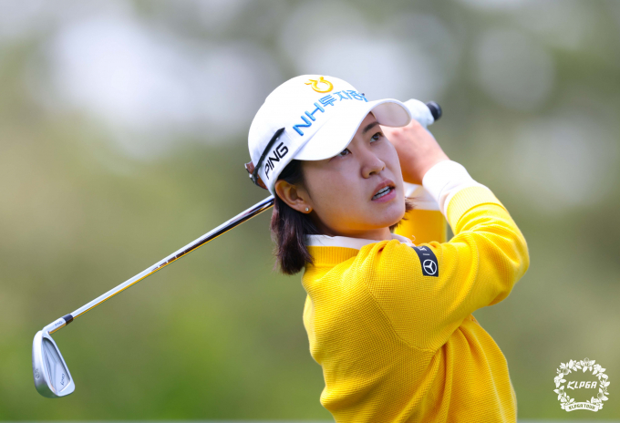박민지의 KLPGA 챔피언십 경기 모습. /사진= KLPGA