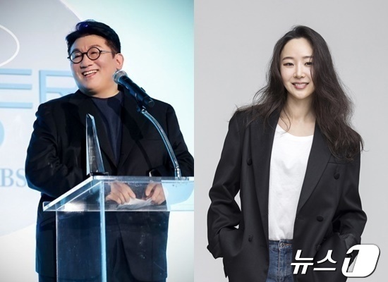 방시혁 하이브 의장(왼쪽)과 민희진 어도어 대표이사(오른쪽) ⓒ 뉴스1