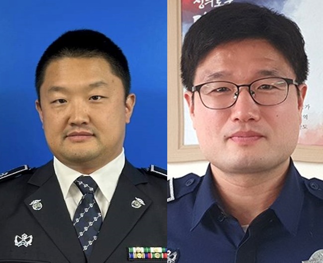 포항교도소 소속 서칠교 교위(왼쪽)와 목포교도소 소속 노인범 교위 (오른쪽). 법무부 교정본부 제공