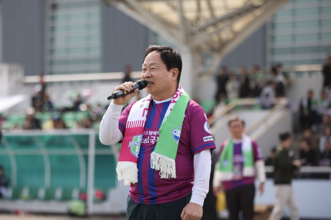 남양주FC의 구단주 주광덕 시장. /사진제공=남양주시