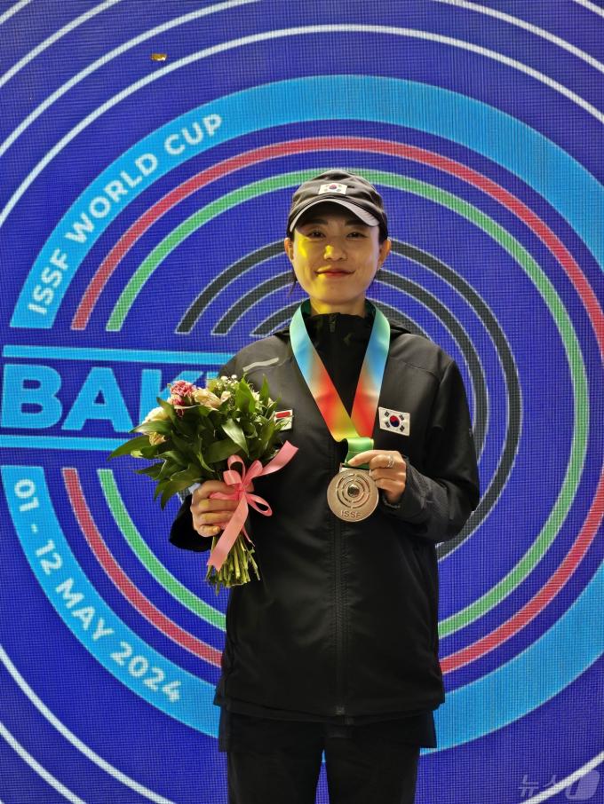 김예지(임실군청)이 ISSF 월드컵 여자 10m 공기권총에서 은메달을 획득했다. (대한사격연맹 제공) ⓒ News1