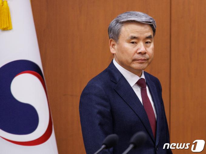 이종섭 주호주 대사가 28일 서울 종로구 외교부 청사에서 열린 방산협력 관계부처-주요 공관장 합동회의에 참석하고 있다. (공동취재) 2024.3.28/뉴스1 ⓒ News1 허경 기자
