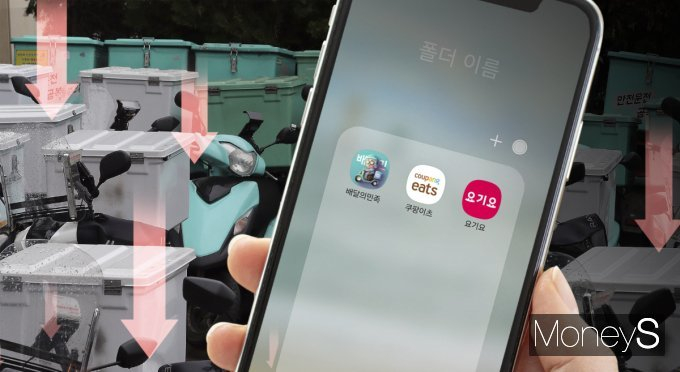 지난 4월 배달앱 사용자 수 집계 결과, 쿠팡이츠가 2위를 유지했다. 이미지는 배달앱 주요 3사. /그래픽=강지호 기자