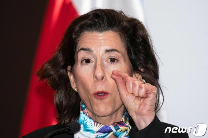 지나 러몬도 미국 상무장관. 2024. 3. 22 ⓒ AFP=뉴스1 ⓒ News1 우동명 기자