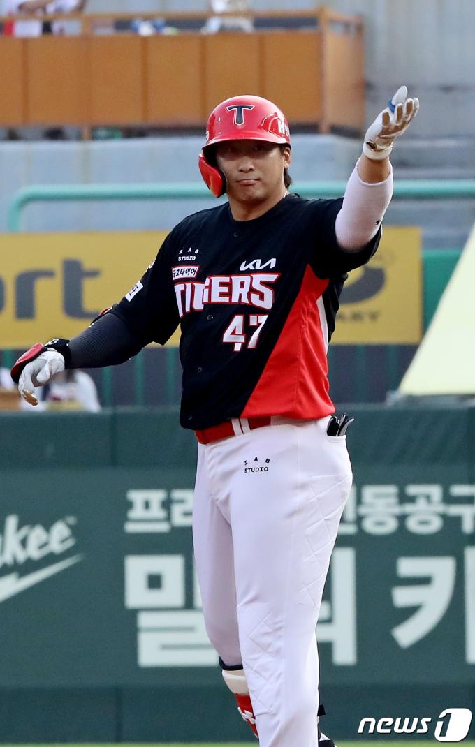 KIA 타이거즈 주장 나성범이 연이틀 홈런을 터뜨리며 시즌 타율을 0.176까지 끌어올렸다. 뉴스1 DB ⓒ News1 장수영 기자