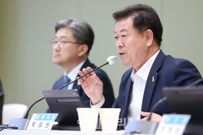 16일 ‘광명·시흥 공공주택지구 모빌리티 특화도시 조성 계획수립’ 연구용역 착수보고회에서 박승원 광명시장이 발언하고 있다. / 사진제공=광명시