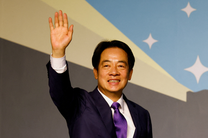 정부가 라이칭더 타이완 총통 취임식에 우리 측 대표단은 파견하지 않는다고 전했다. 사진은 라이칭더 총통이 지난 15일(현지시각) 총통 선거 승리 후 기자회견을 하는 모습. /사진=로이터