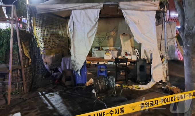 [사진] 전주 풍남문 광장 세월호 분향소 화재