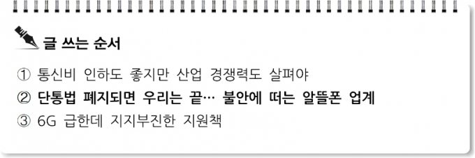[S리포트]단통법 폐지되면 '끝'… 불안에 떠는 알뜰폰 업계