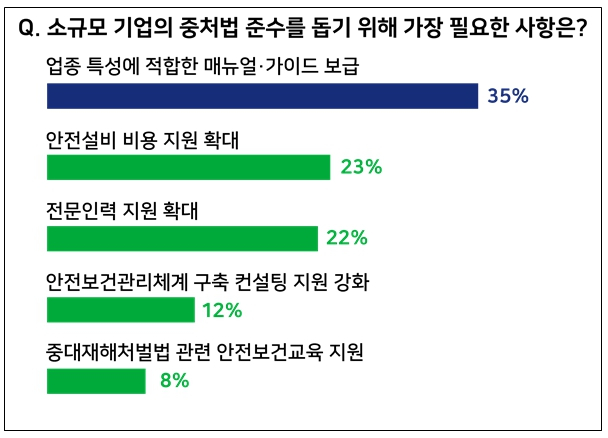 소규모 기업의 중처법 준수를 돕기 위해 가장 필요한 사항 /자료=경총 