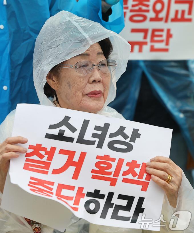 [사진] 이용수 할머니, 한일정상회담 규탄 기자회견 참석