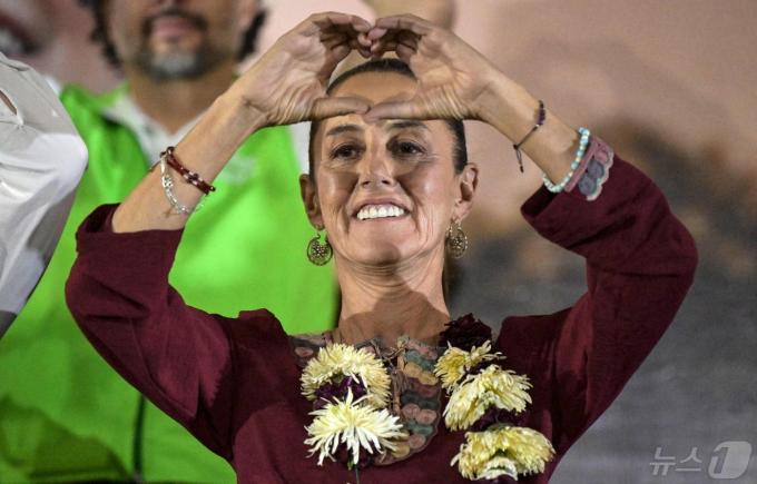 집권좌파 국가재생운동(MORENA)의 클라우디아 셰인바움 후보. 2024.04.30 ⓒ AFP=뉴스1 ⓒ News1 정지윤기자